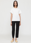 Totême Embroidered Ribbed Stretch-cotton Jersey T-shirt In Off-white
