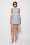 Miranda Tape Yarn Cut Out Embroidery Mini Dress Miranda Embroidered Mini Dress In Cove