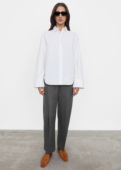 Totême Toteme Striped Cotton-poplin Shirt In White