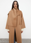 Totême Wool Cashmere Long Double Scarf In Camel