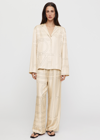 Totême Toteme Monogram Embroidered Pajama Pants In Ivory
