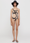 Totême Toteme Monogram Swimsuit In Beige