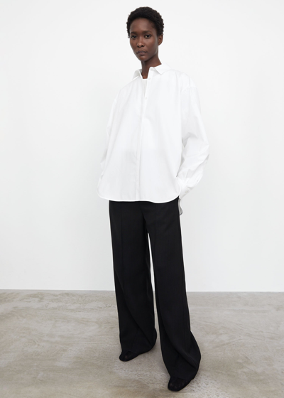 Totême Toteme Striped Cotton-poplin Shirt In White