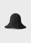 Totême Black Paper Straw Bucket Hat In Black