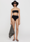 TOTÊME SMOCKED BIKINI BOTTOMS BLACK