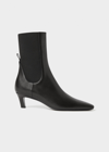 Totême The Mid Heel Calfskin Ankle Boots In Black
