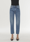 Totême Twisted Seam High-rise Straight-leg Organic-denim Jeans In Washed Blue