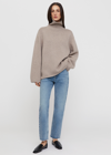 Totême Wool And Cashmere Turtleneck Sweater In Beige Melange