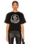 Moncler Logo-embroidered T-shirt In Black