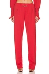 Sami Miro Vintage Tapered Organic Hemp And Cotton-blend Jogging Bottoms In Red