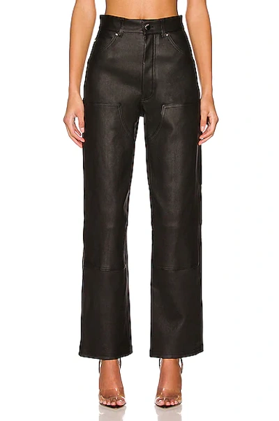 Amiri Black Carpenter Leather Pants In 011 Black