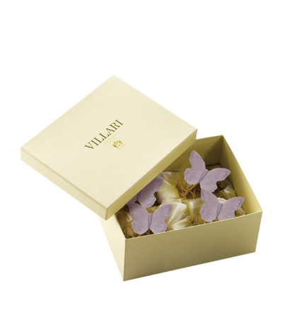Villari Gold Plated Butterfly Napkin Rings (set Of 4) In Pink