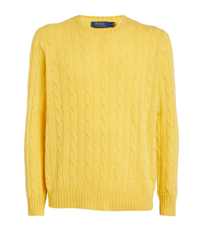 Polo Ralph Lauren Cashmere Cable-knit Sweater In Fall Yellow
