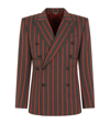 DOLCE & GABBANA DOUBLE-BREASTED PINSTRIPE SUIT JACKET