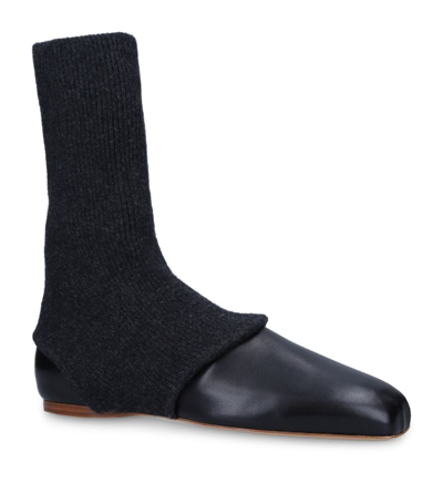 Gabriela Hearst Mishka Leather And Cashmere Ankle Boots In Black