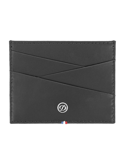 St Dupont Leather Card Holder In Black