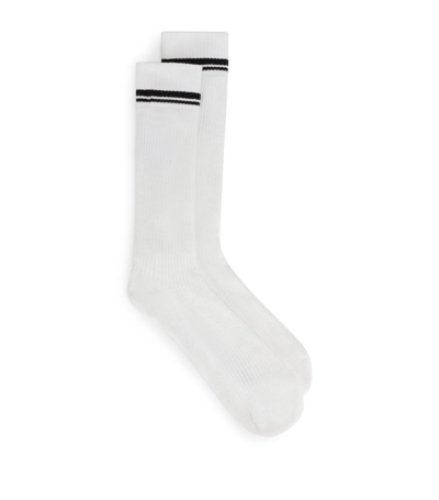 Dolce & Gabbana Stretch Cotton Socks With Jacquard Dg Logo In Multicolor