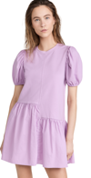 English Factory Knit Woven Mixed Dress In Lilac