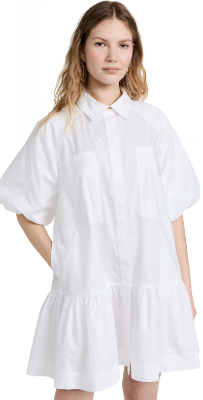 Jonathan Simkhai Standard Crissy Cotton Poplin Mini Shirtdress In White
