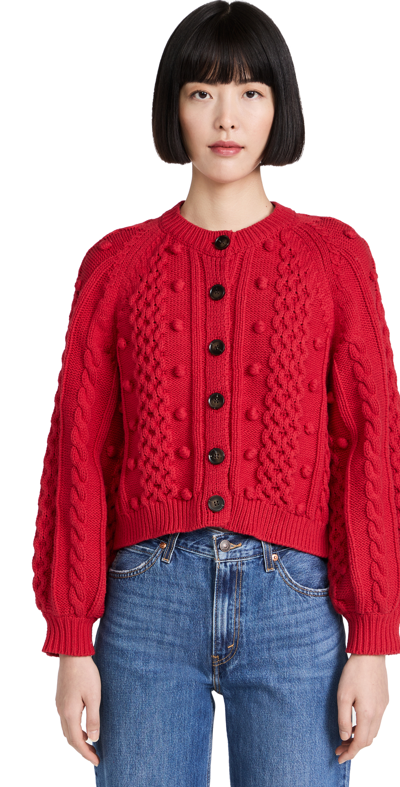 The Great The Mountainside Cardigan In Deep Rose