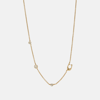 Coach Signature Crystal Necklace In Beige