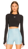 Adidas By Stella Mccartney Logo-detail Long-sleeve Top In Black