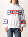 Gcds Logo Hooded Sweatshirt In Weiss 1