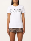 Versace Jeans Couture Cotton T-shirt With Logo In White 1