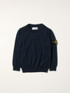 Stone Island Junior Kids' Cotton Jumper In Navy