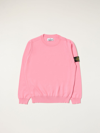 Stone Island Kids' Cotton Jumper In Fuchsia