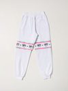 Chiara Ferragni Kids' Jogging Trousers With Eyes Flirting All Over Bands In White