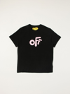OFF-WHITE COTTON T-SHIRT WITH BACK PRINT,359320002