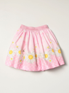 Monnalisa Kids' Skirt With Daisy Print In Peach