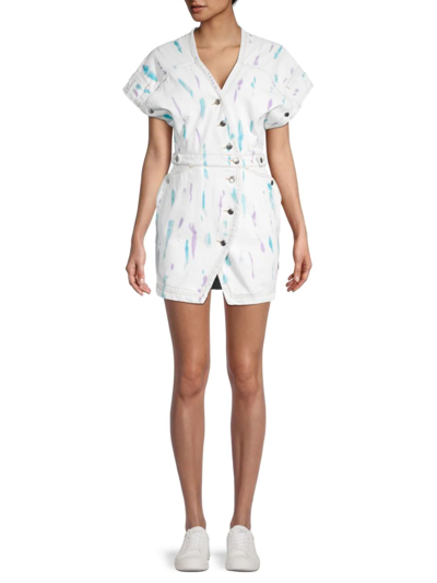 Iro Women's Meuzal Abstract Denim Dress In Navy Multi