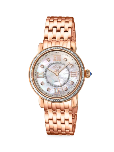 Gv2 Women's Marsala 37mm Stainless Steel, Mother-of-pearl & Diamond Bracelet Watch In Sapphire