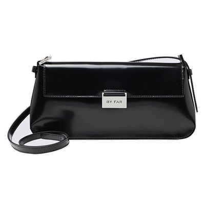 By Far Black Tilda Semi Patent Leather Bag