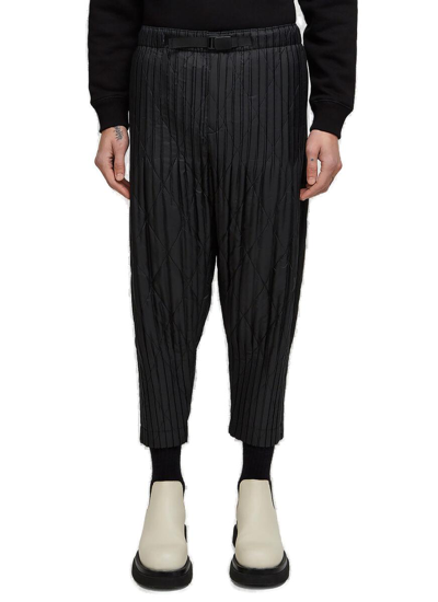 Issey Miyake Homme Plissé Padded Pleated Pants In Black | ModeSens