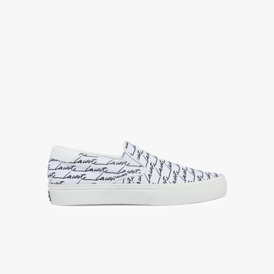 Lacoste Men's Jump Serve Canvas Printed Slip On - 10 In White