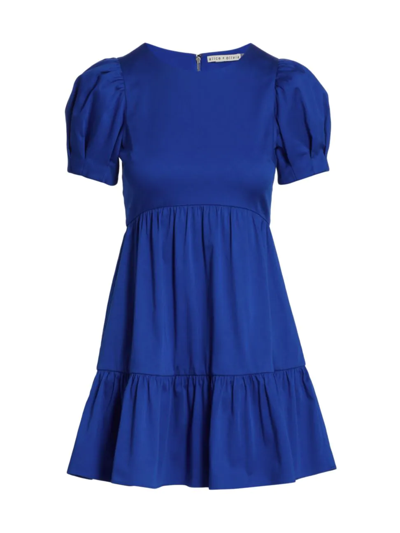 Alice And Olivia Ann Tiered Minidress In Cobalt