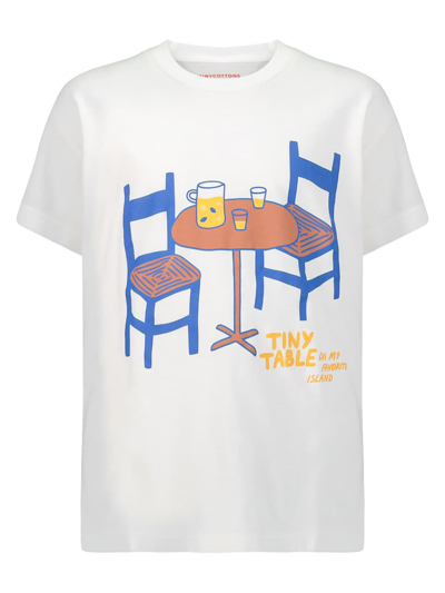 Tinycottons Kids Off-white 'tiny Table' T-shirt