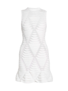 Alaïa 3-d Python Diamond Motif Dress In Blanc