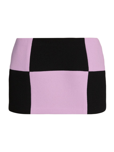 Christian Cowan Checkered Miniskirt In Neutral