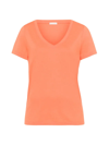 Hanro Short Sleeve V-neck In Flamingo