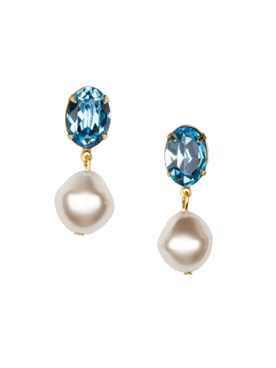 Jennifer Behr Women's Tunis 24k Gold-plated, Crystal & Glass Pearl Drop Earrings In Pool