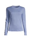 Eileen Fisher Long-sleeve Crewneck Top In White