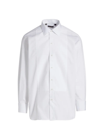 Paul Stuart Men's Pleated Formal Tuxedo Shirt In White