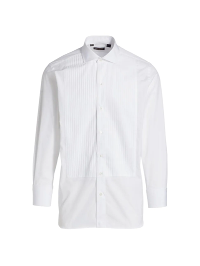 Paul Stuart Pleated Formal Tuxedo Shirt In White