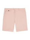 Ted Baker Ashford Cotton Chino Shorts In Mid Pink