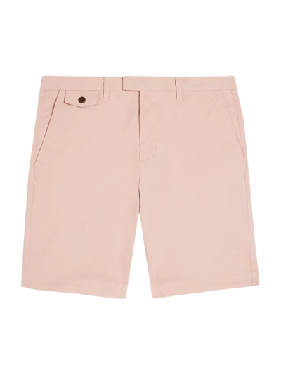 Ted Baker Ashford Cotton Chino Shorts In Mid Pink