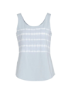 Nic + Zoe Perfect Tan Shibori Stretch Cotton Shirttail Tank In Blue Multi
